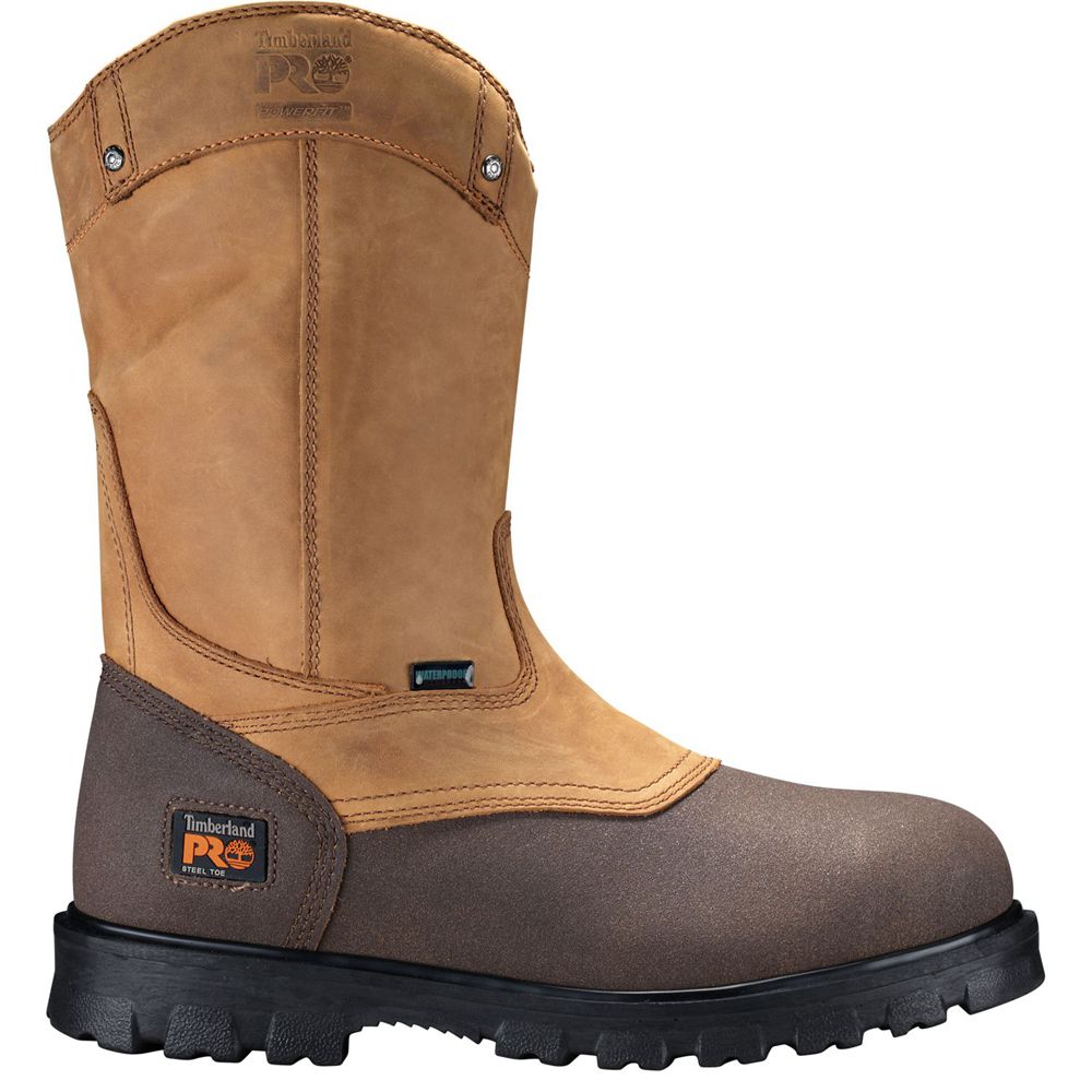 Timberland Mens Pro Boots Rigmaster Steel Toe Wellington - Brown - India UP0974861